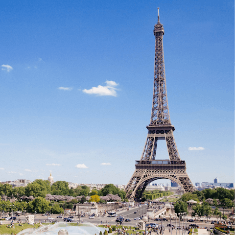 Tick off your must-sees at the Eiffel Tower around the corner