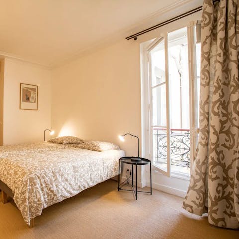 Peer out onto the smart streets below from the Juliet balconies