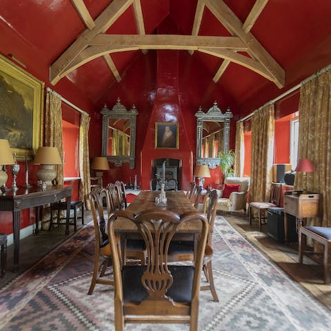 Sit down to a formal dinner in the grand dining room