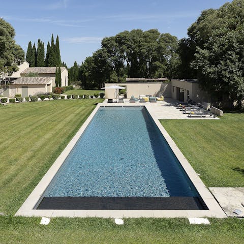 Cool off with laps in the outdoor heated pool