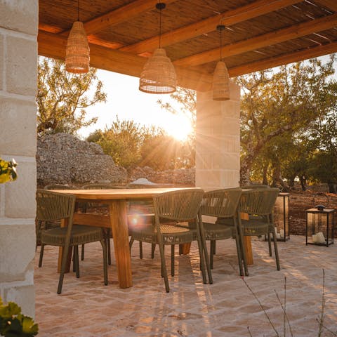 Enjoy alfresco meals on the stylish terrace