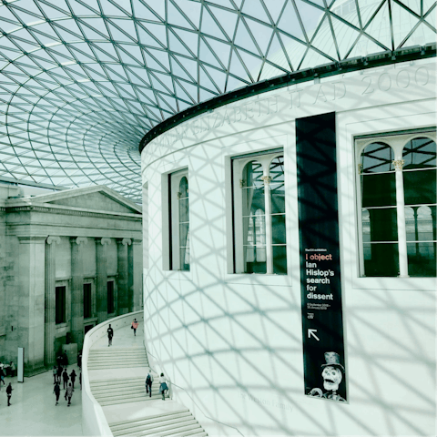 Spend an afternoon in the British Museum, reached in thirty minutes by public transport