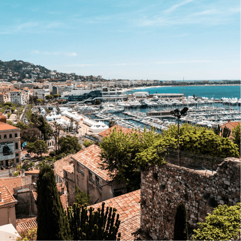 Explore all that Cannes has to offer, including  La Croisette, a short stroll away