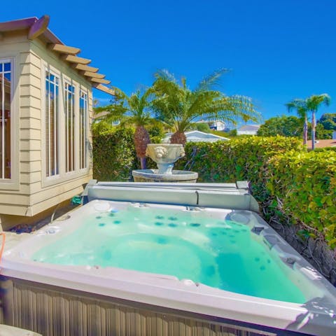 Unwind in the hot tub after a busy day spent exploring San Diego