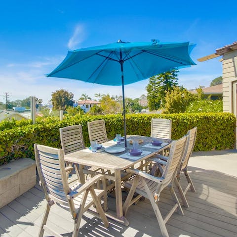 Look forward to dining alfresco in the glorious sunshine