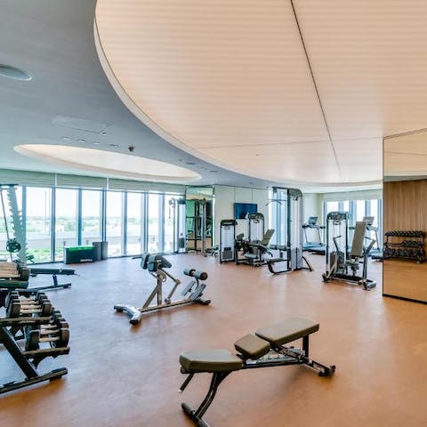 Work every muscle group in the expansive gym