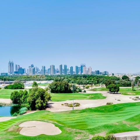 Wander out from your apartment building and onto the golf course
