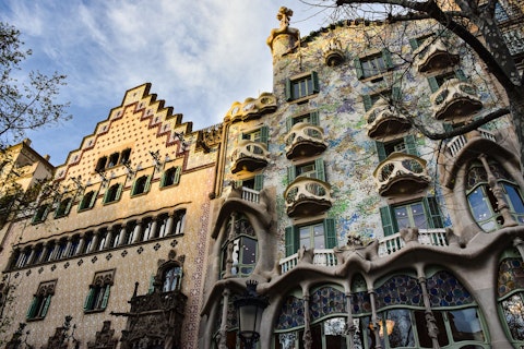 Admire Casa Amatller's striking Dutch-Gothic facade, a ten-minute walk away