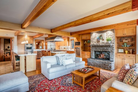 Find a comfy spot by the fire to unwind after a busy day