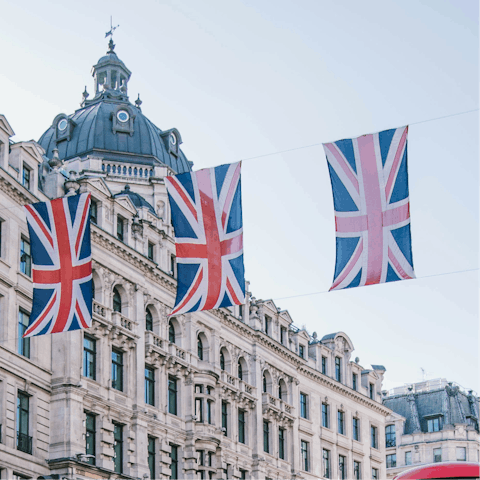 Soak up the sights of central London – a short tube ride away