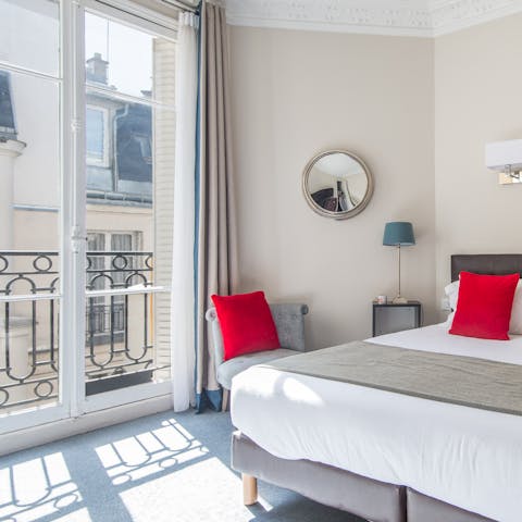 Let the sunlight stream in through the elegant French windows