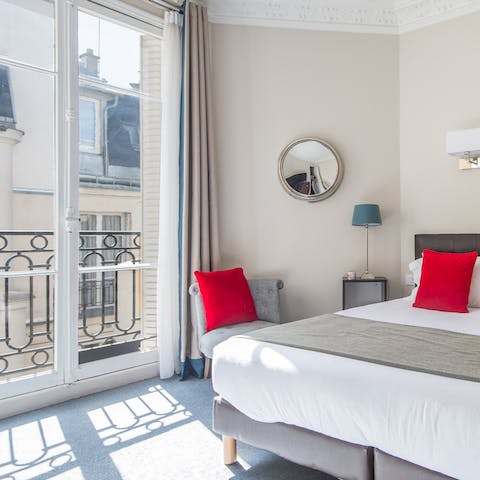 Let the sunlight stream in through the elegant French windows