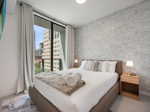 Wake up feeling refreshed after a good night's sleep in the comfortable bed