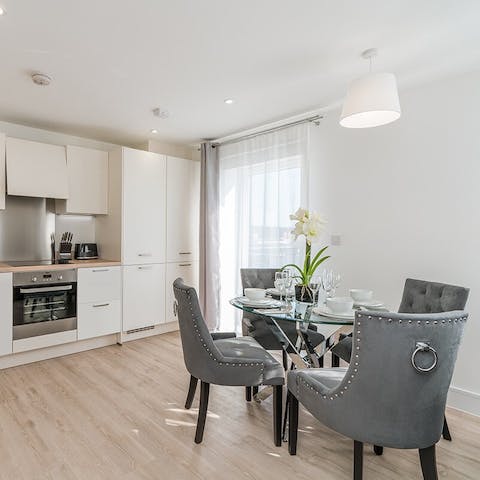 Cook together in the sociable open-plan dining space