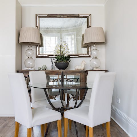 Lay the table for an atmospheric evening meal