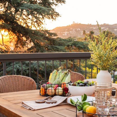 Tuck into alfresco feasts on the scenic balcony
