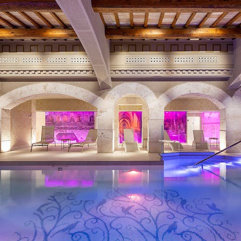 Enjoy a late-night swim in the communal pool