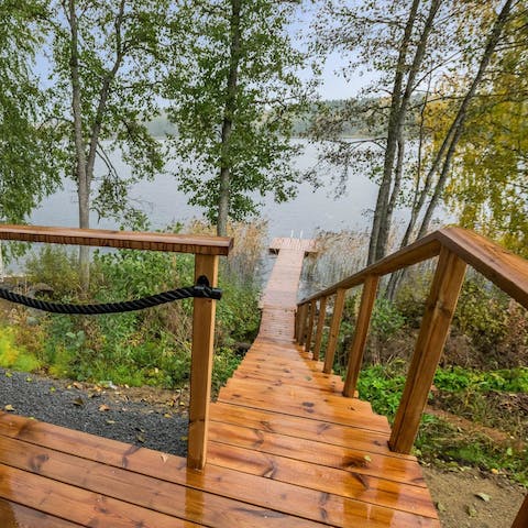 Spend an afternoon kayaking on the nearby lake