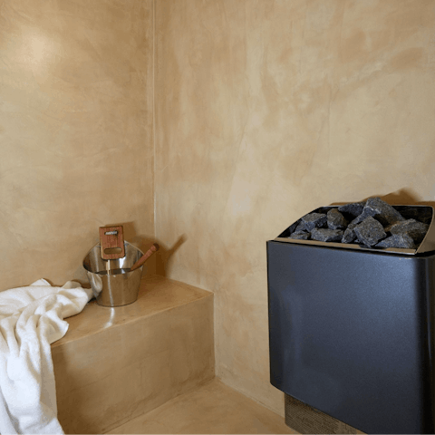 Unwind in the private sauna