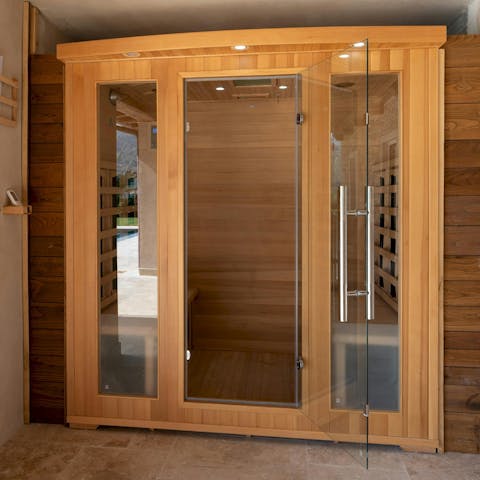 Have a sauna after a day hiking around the Svizzera Pesciatina area