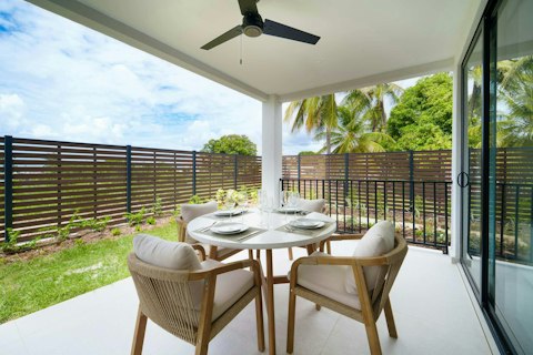 Lunch on the covered terrace before exploring the island