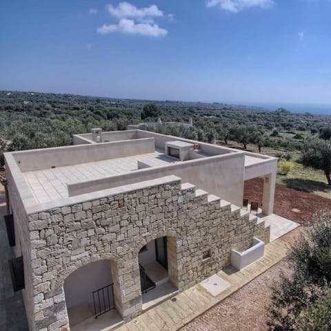 Take in magnificent sweeping views of the countryside and out to sea