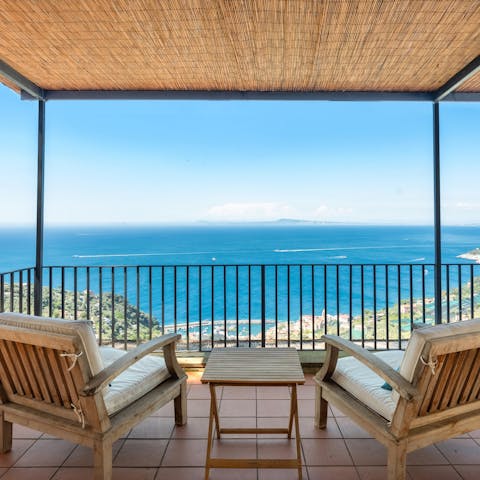 Savour spectacular sea views from your spot on the terrace