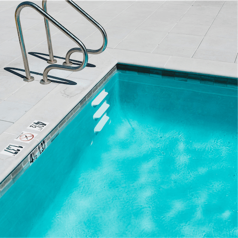 Wander to the on-site pool for a refreshing soak after a good workout