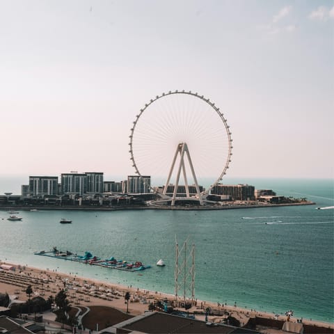 Play volleyball atop the sands of the nearby Jumeirah Beach Residence