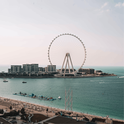 Play volleyball atop the sands of the nearby Jumeirah Beach Residence
