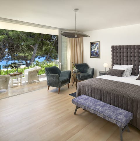 Admire the sea views from the private terrace of the master bedroom