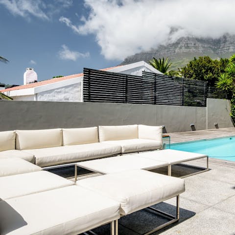 Open a bottle of local wine then get comfy on the patio