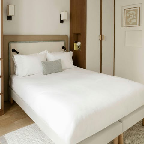 Settle down in the comfy bed