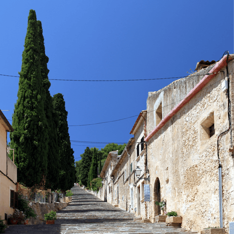 Explore the charming old town of Pollença, 6km from home