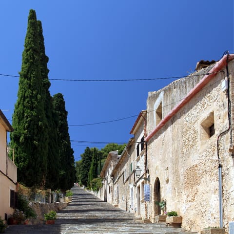 Explore the charming old town of Pollença, 6km from home