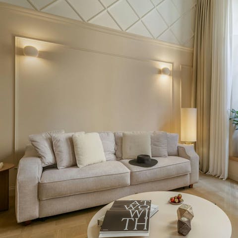 Relax on the sofa after a busy day exploring Florence