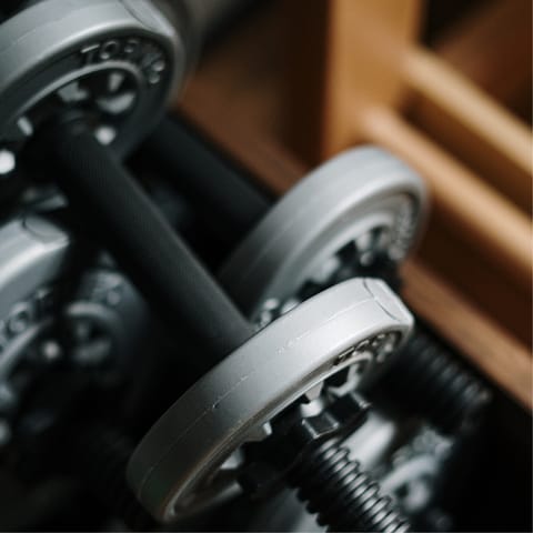 Keep up with your fitness routine in the on-site gym