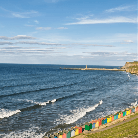 Stroll for two minutes to dip a toe in at Whitby Beach
