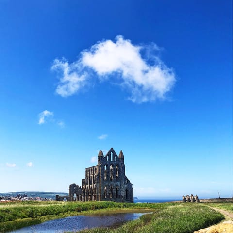 See the majesty of Whitby Abbey, only a seventeen-minute walk
