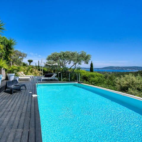 Soak up the French Riviera sun next to the private pool