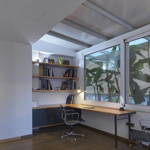 Catch up on emails from your sleek desk space