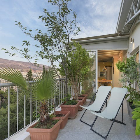 Sip your morning coffee from your rooftop terrace surrounded by greenery