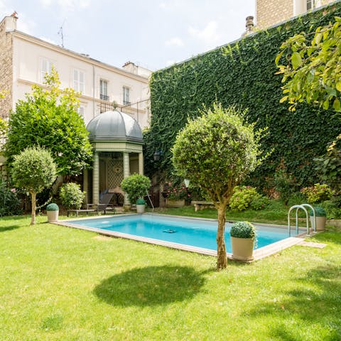 Take the rare opportunity to swim outdoors just minutes from the Seine