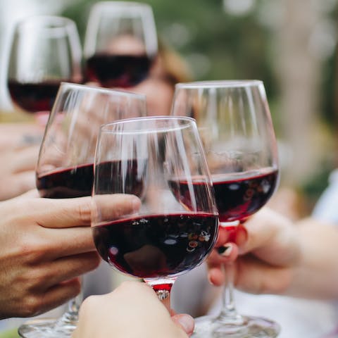 Hold a special event, with a bar area, outdoor tables and a wine cellar