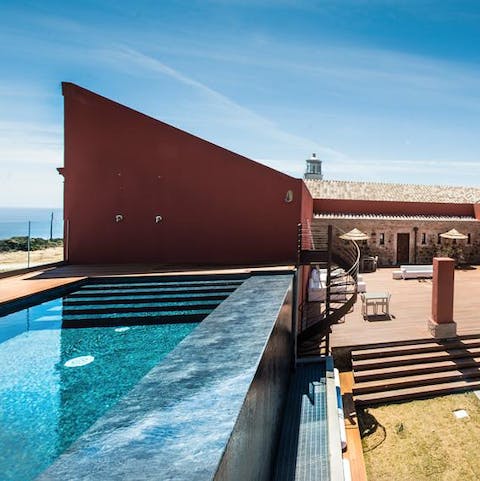 Plunge into one of the home's two pools