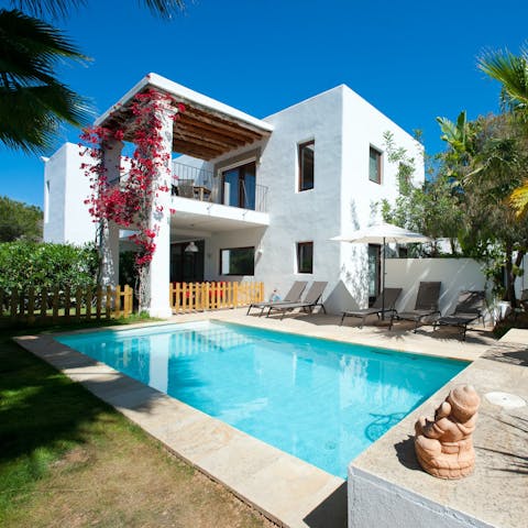 Relax by the private pool before taking a refreshing dip