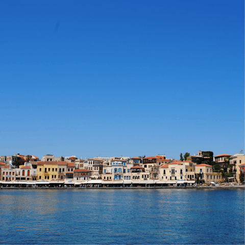 Take a day trip to buzzing Chania, 35 kilometres away