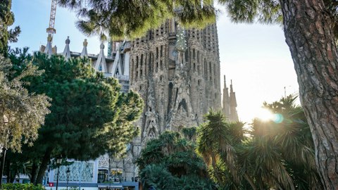 Take the Metro to the majestic Sagrada Familia in twenty-three minutes