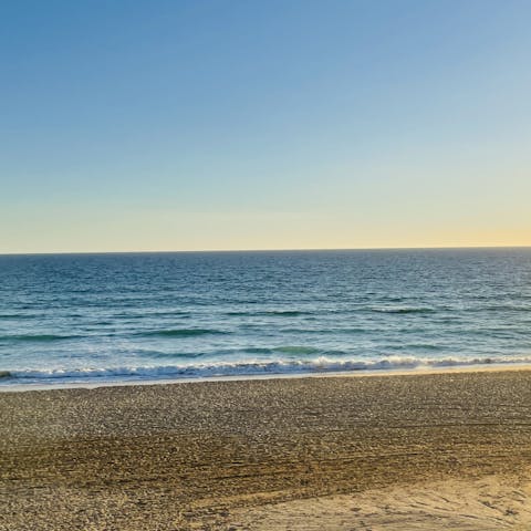 Walk right out onto the sandy beach first thing in the morning,
