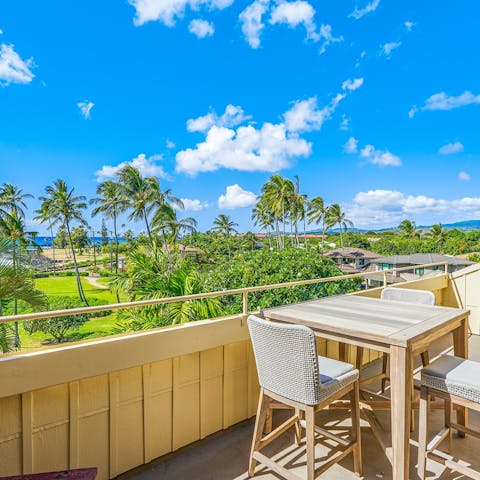 Sip your morning coffee on the private balcony as you drink in the ocean views